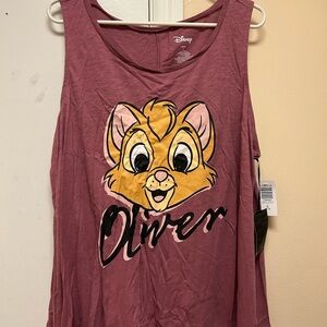 Torrid Disney OliverPink and Orange Sleeveless Tank Top with Graphic Relaxed Fit